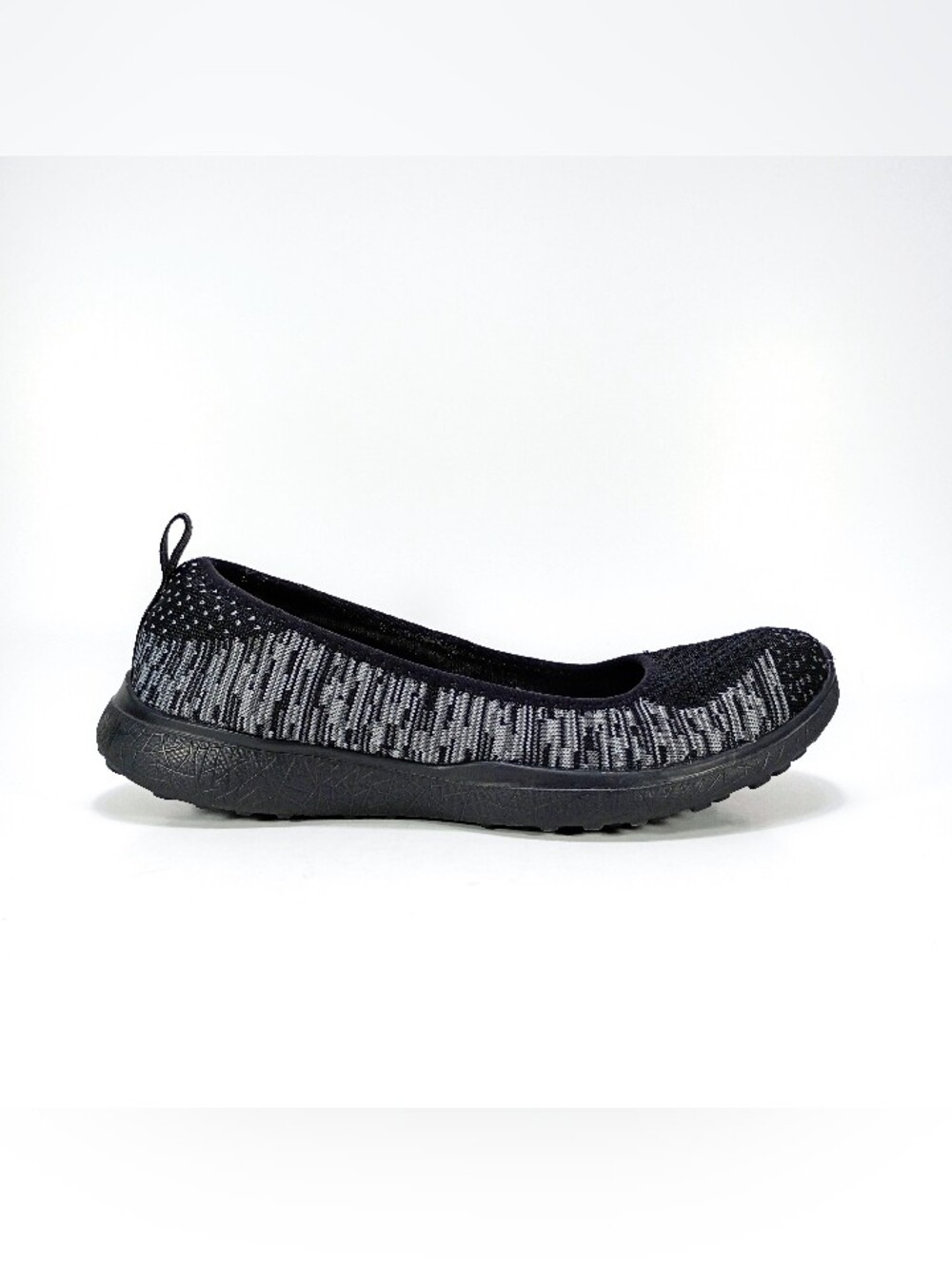 Skechers Microburst Perfect Note Womens 7 Black And Gray Slip On Ballet Flats